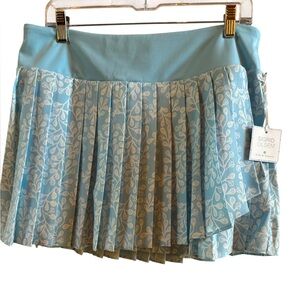 Sigrid‎ Olsen Women’s NWT Size Large Tennis Golf Blue White Leaf Athletic Skort